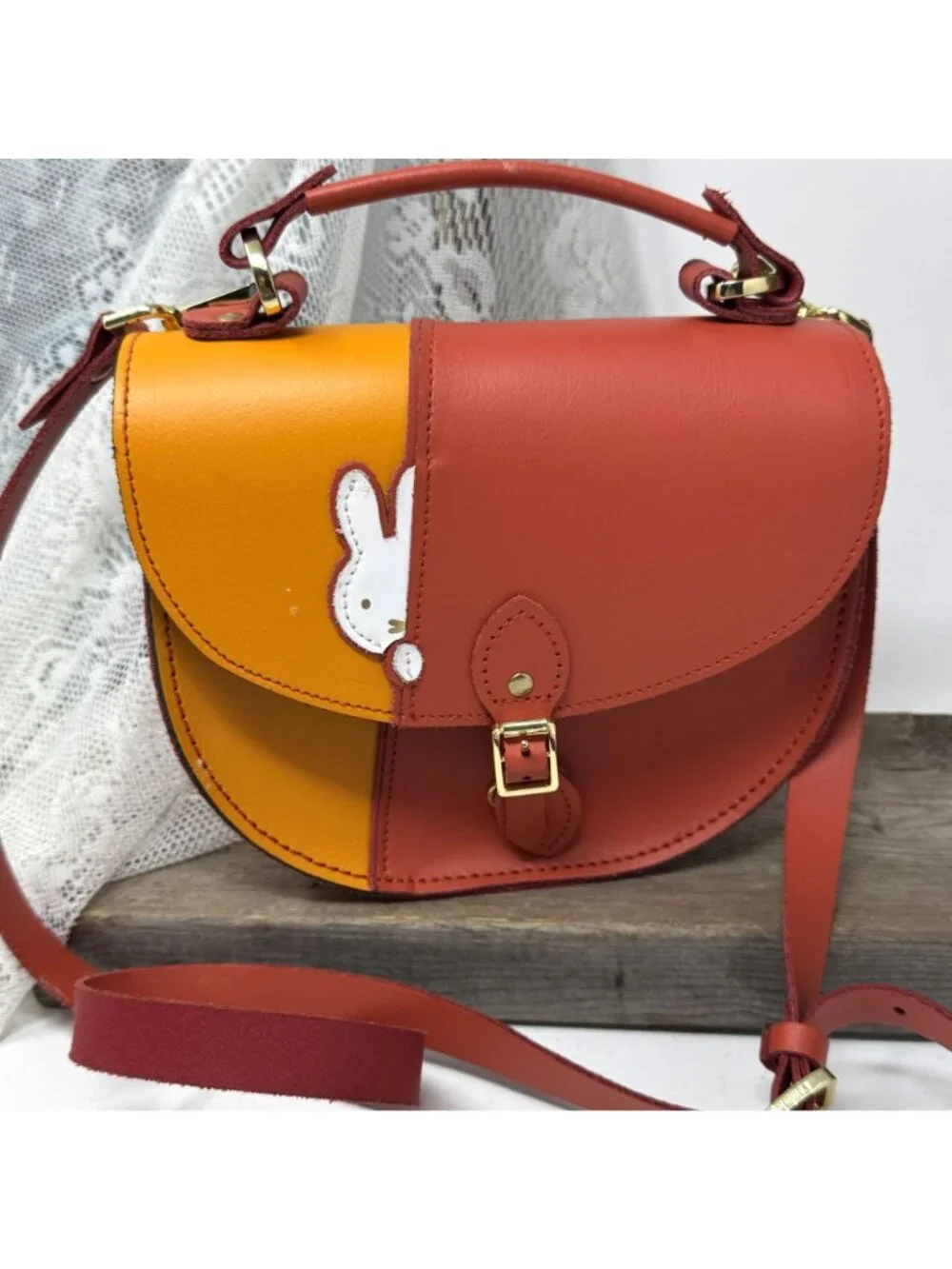 Hiding Miffy Isla by Cambridge Satchel Company Leather Carrot Orange Purse